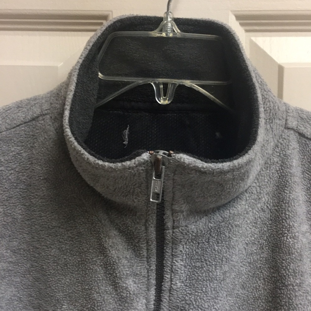 Mens Light Fleece Grey Zip Jacket - Picture 4 of 7